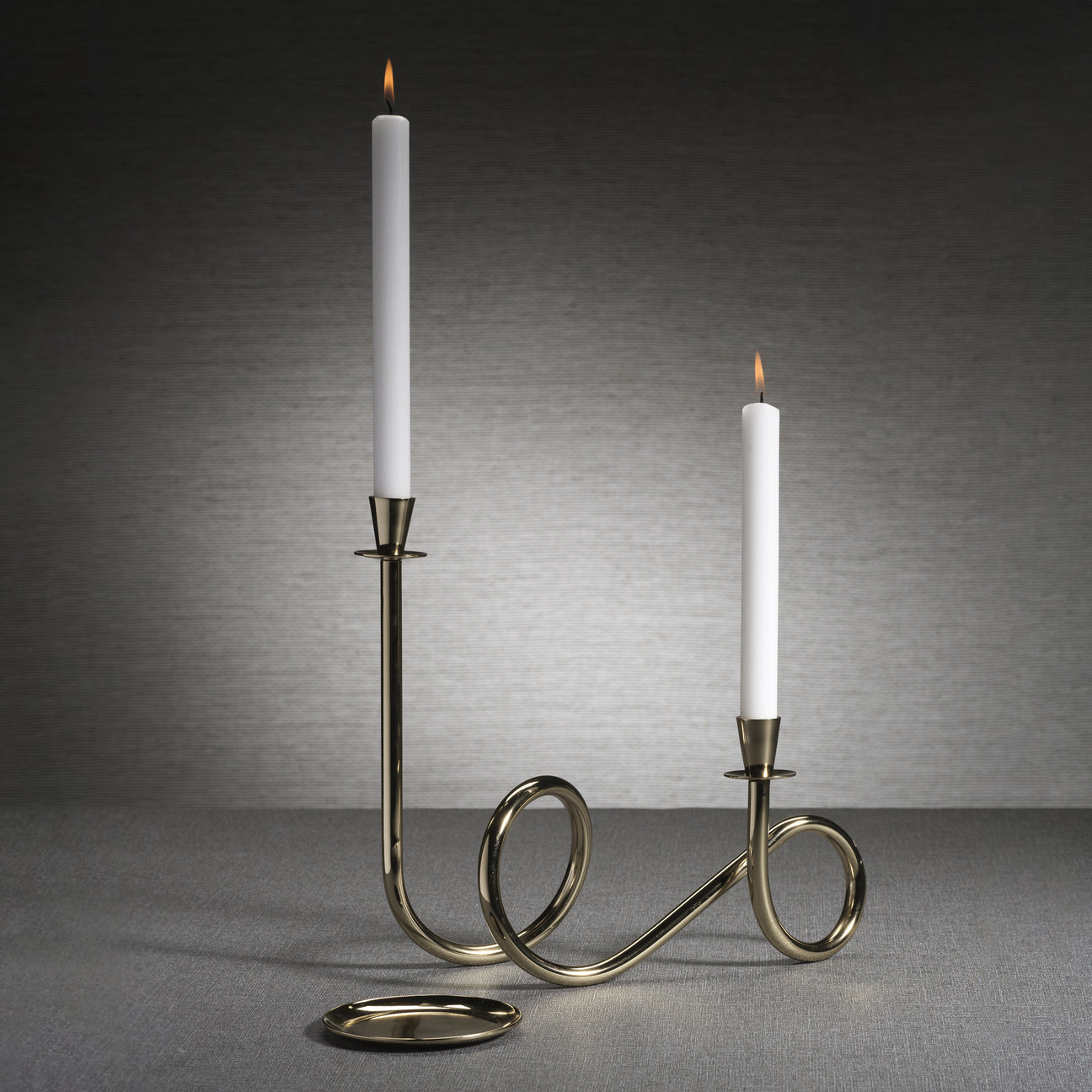 Breda 2-Tier Brass Candle Holder, Polished Gold - Candle Holders by Carlyle Avenue