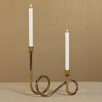 Breda 2-Tier Brass Candle Holder, Polished Gold - Candle Holders by Carlyle Avenue