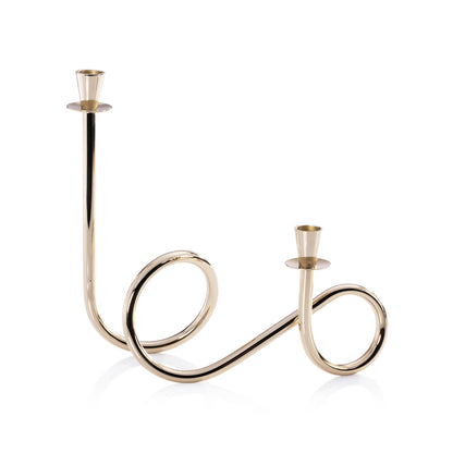 Breda 2-Tier Brass Candle Holder, Polished Gold - Candle Holders by Carlyle Avenue