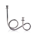 Breda 2-Tier Brass Candle Holder - Polished Nickel - Candle Holders by Carlyle Avenue