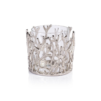 Coral Sea Brass Vase / Hurricane with Glass Insert - Candle Holders by Carlyle Avenue