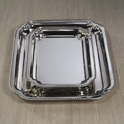 Andrea Brass Tray - Polished Nickel - Trays by Carlyle Avenue