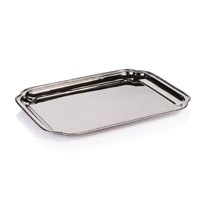Andrea Brass Tray - Polished Nickel - Trays by Carlyle Avenue
