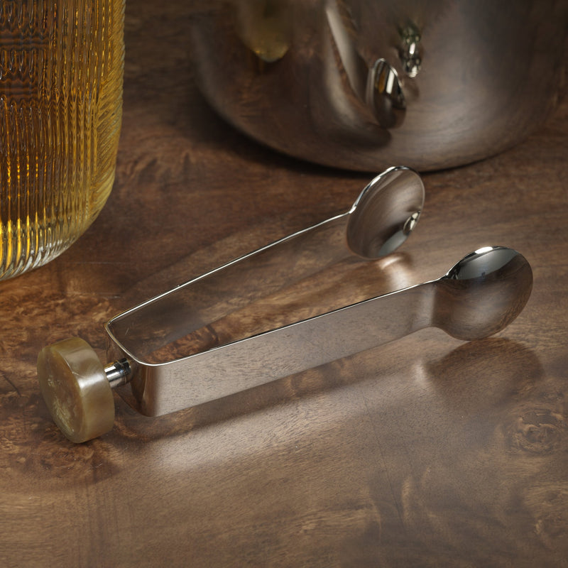 Spiga Ice Tong - Nickel & Amber - Barware by Carlyle Avenue