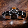 Spiga Condiment Set, Nickel & Amber