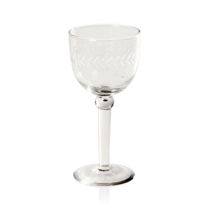 Tuscan Handmade Etched Glass Wine Goblet - Drinkware by Carlyle Avenue