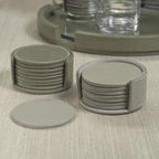 Leather Coaster Set  - Gray - Coasters by Carlyle Avenue