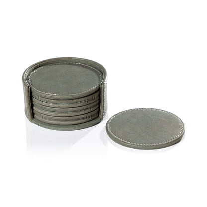 Leather Coasters - Set of 8 - Sage - Coasters by Carlyle Avenue
