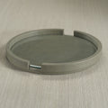 Leather Serving Tray with Glass Insert - Sage - CARLYLE AVENUE