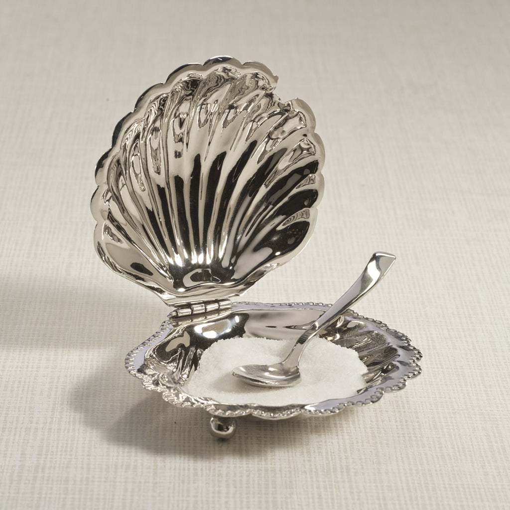 Cap Ferrat Fan Shell Lidded Bowl with Spoon - Serveware by Carlyle Avenue