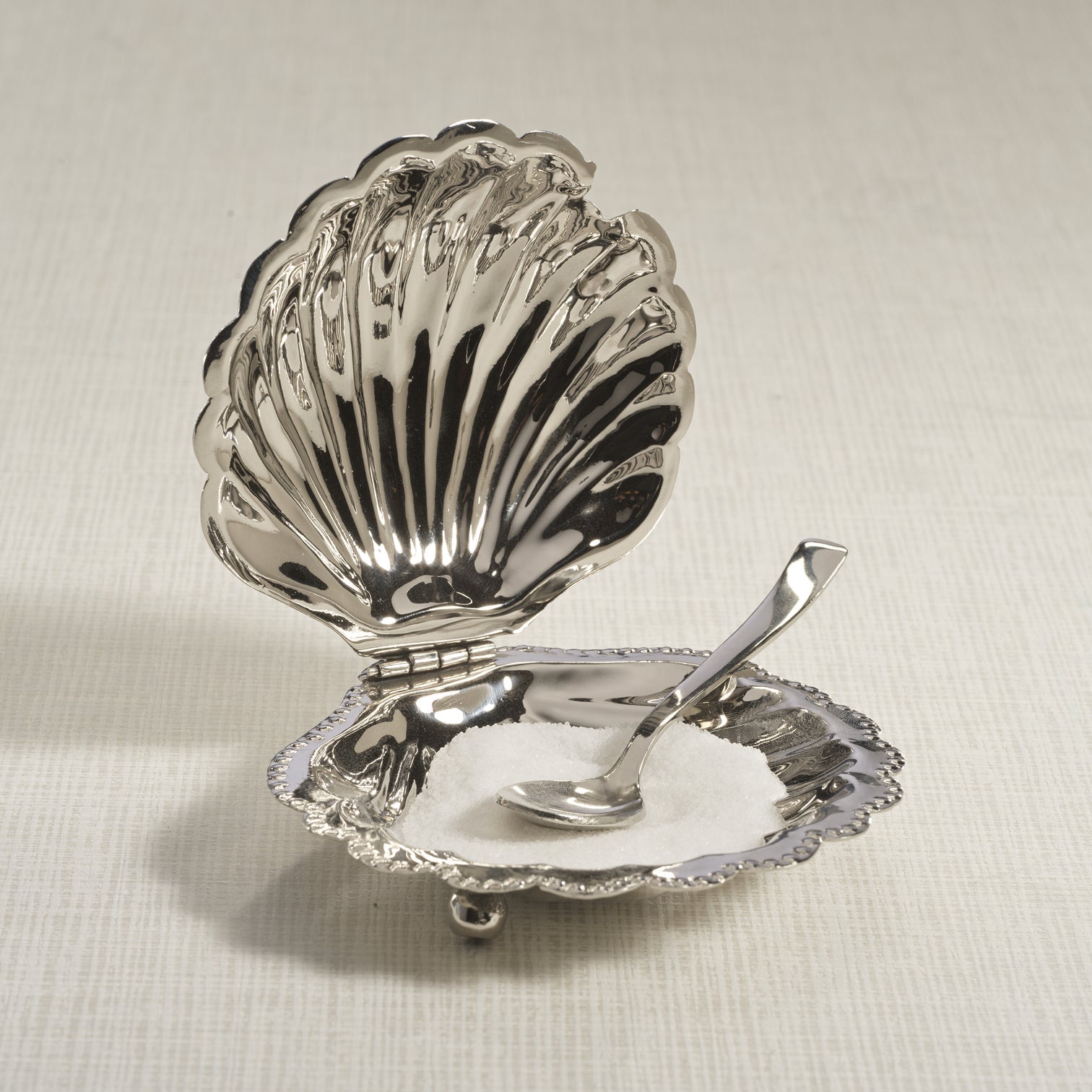 Cap Ferrat Fan Shell Lidded Bowl with Spoon - Serveware by Carlyle Avenue