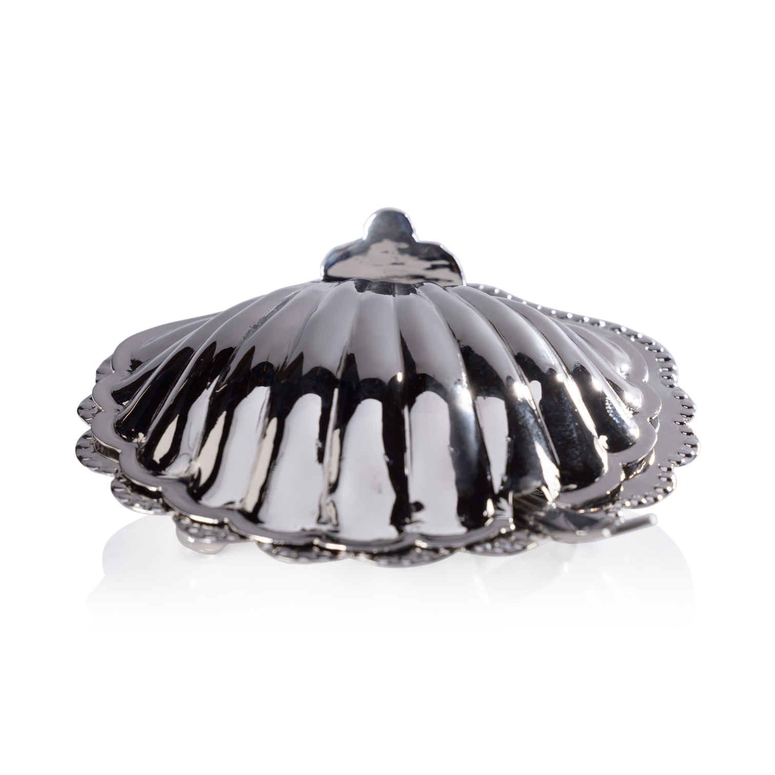 Cap Ferrat Fan Shell Lidded Bowl with Spoon - Serveware by Carlyle Avenue