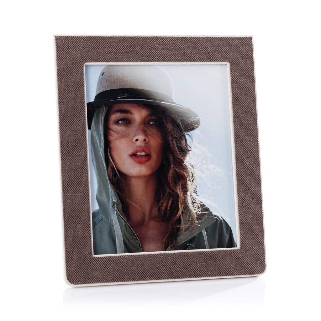 Raffia Over Nappa Cream Leather Photo Frame - Picture Frames by Carlyle Avenue