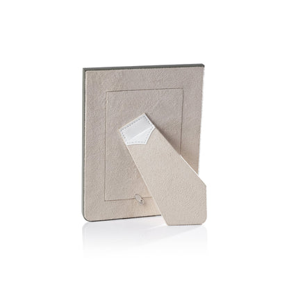 Nappa Leather Photo Frame - White & Gray - Picture Frames by Carlyle Avenue