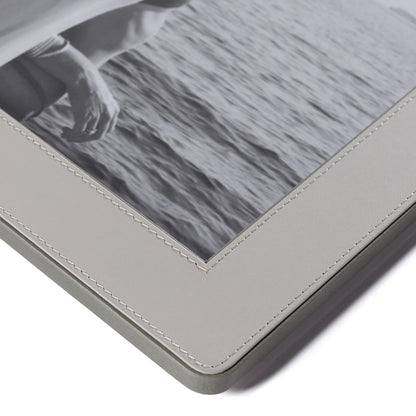 Nappa Leather Photo Frame - Gray & Sage - Picture Frames by Carlyle Avenue