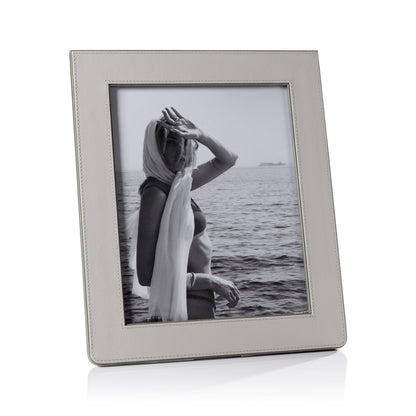 Nappa Leather Photo Frame - Gray & Sage - Picture Frames by Carlyle Avenue