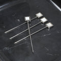 Spiga Set of 4 Cocktail Picks - Polished Nickel Metal with Mother of Pearl Accent - Barware by Carlyle Avenue