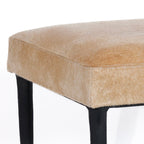 Corviglia Hair On Hide Leather Stool with Forged Iron Base - Tan - CARLYLE AVENUE