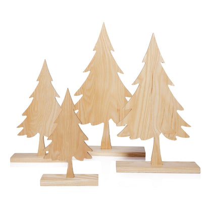 Ash Wood Silhouette Tree on Base