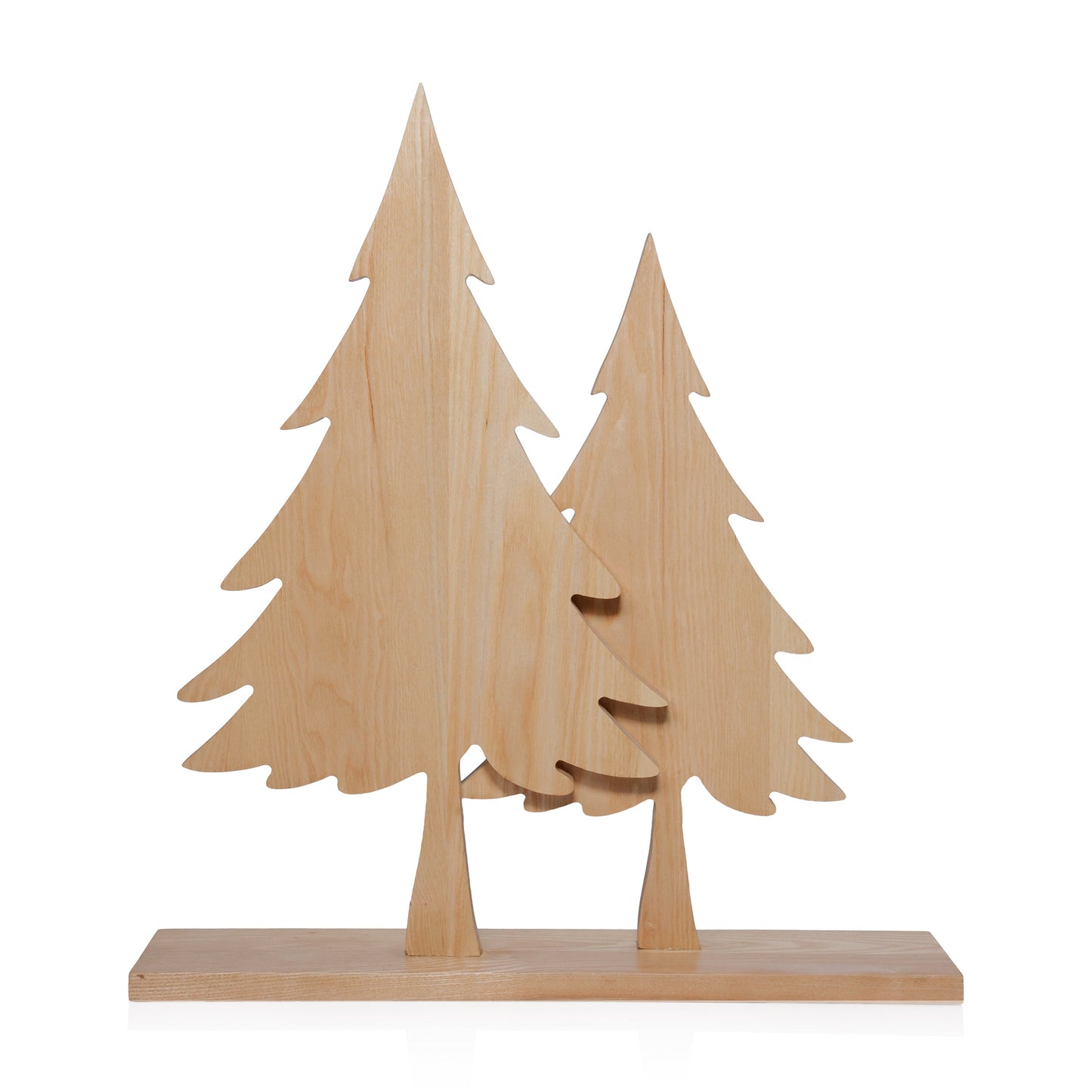 Ash Wood Silhouette Two Trees on Base