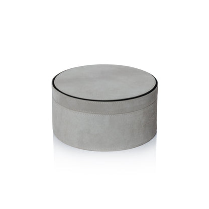 Arden Suede Leather Round Box - CARLYLE AVENUE