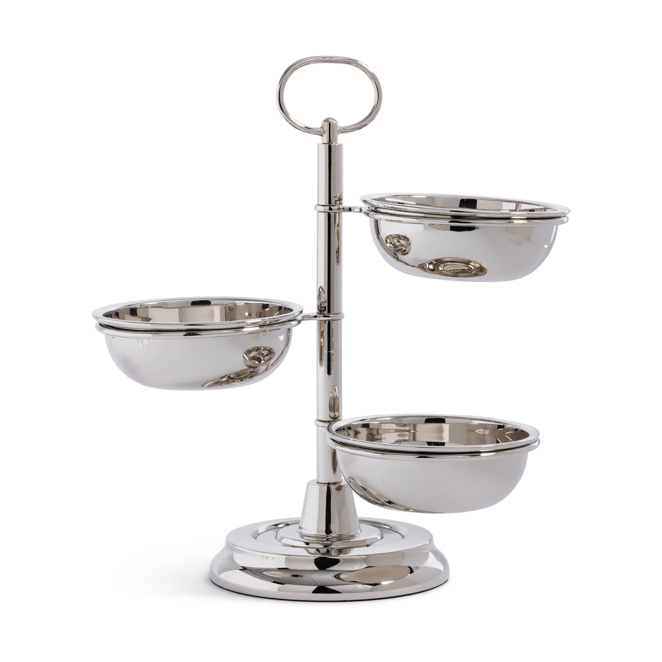 3-Tier Alloy Condiment Set - Polished Nickel