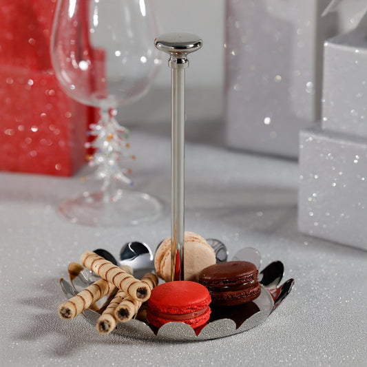 Scalloped Alloy Tray - Polished Nickel