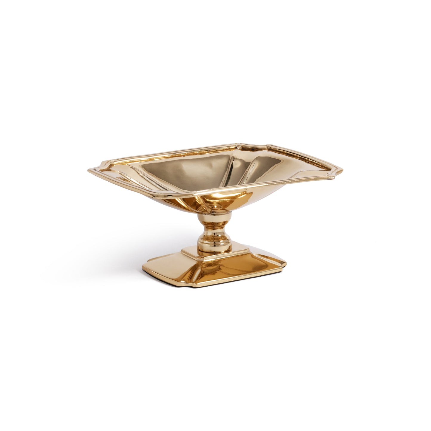 Gold decorative dish on a white background