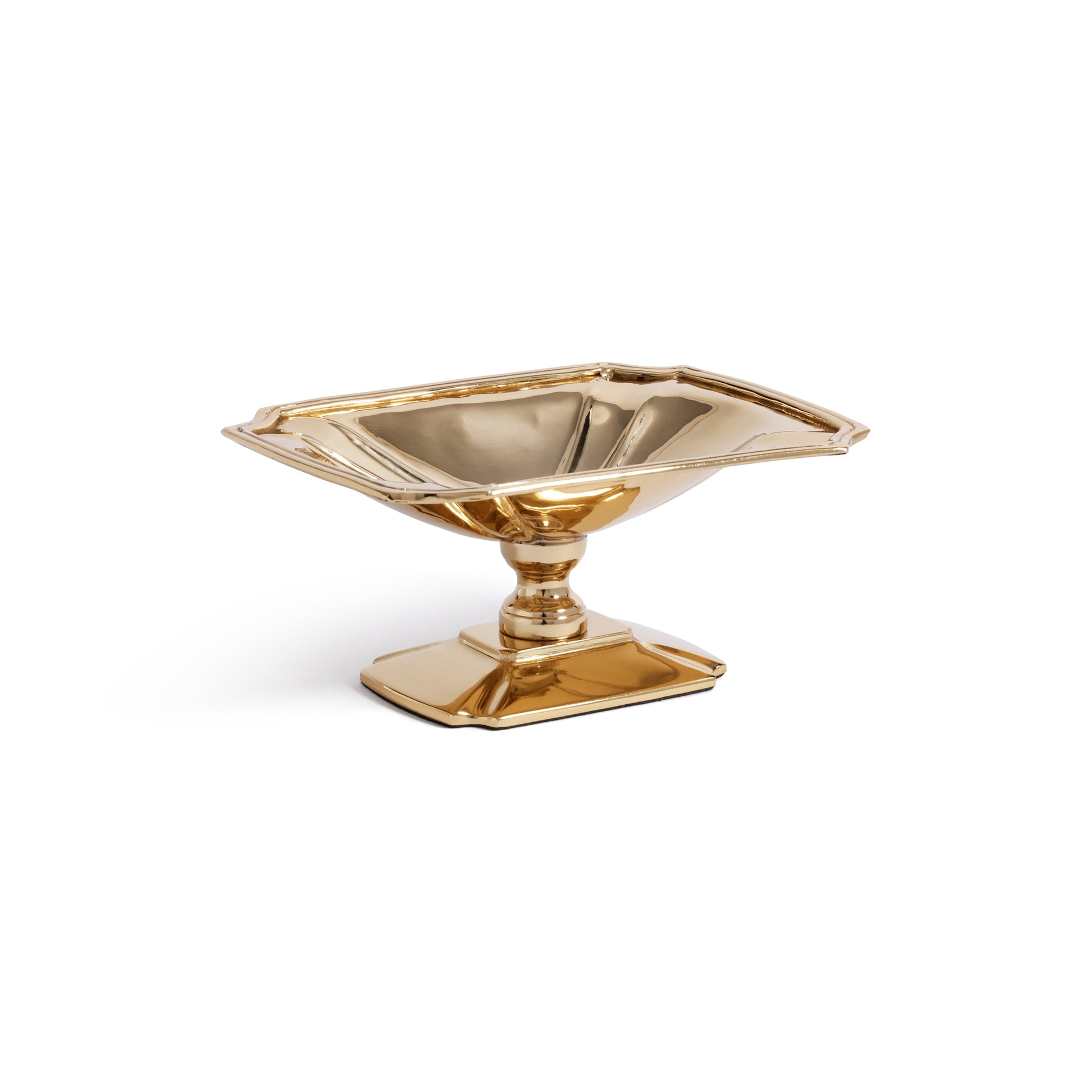 Gold decorative dish on a white background