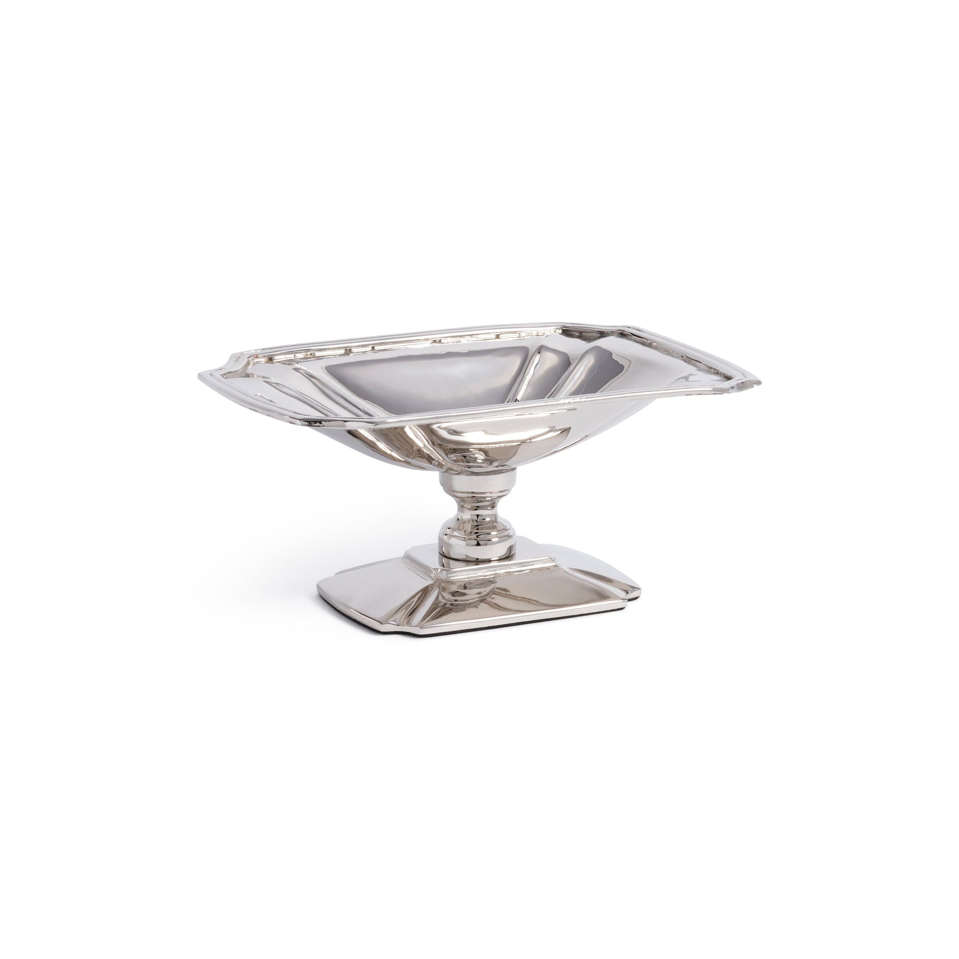 Silver decorative dish on a white background