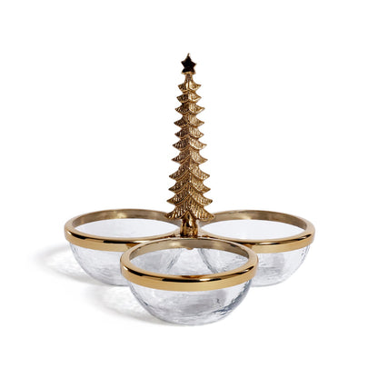 Forêt d’Hiver Glass and Metal Trio Condiment Set