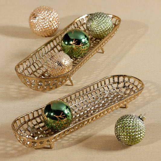 Oval Alloy Tray - Gold