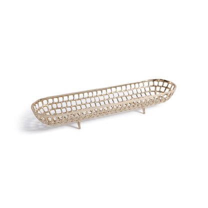 Woven bread basket on a white background
