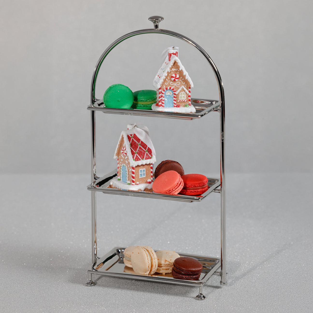 High Tea 3-Tier Stand - Polished Nickel - CARLYLE AVENUE