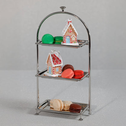 High Tea 3-Tier Stand - Polished Nickel - CARLYLE AVENUE