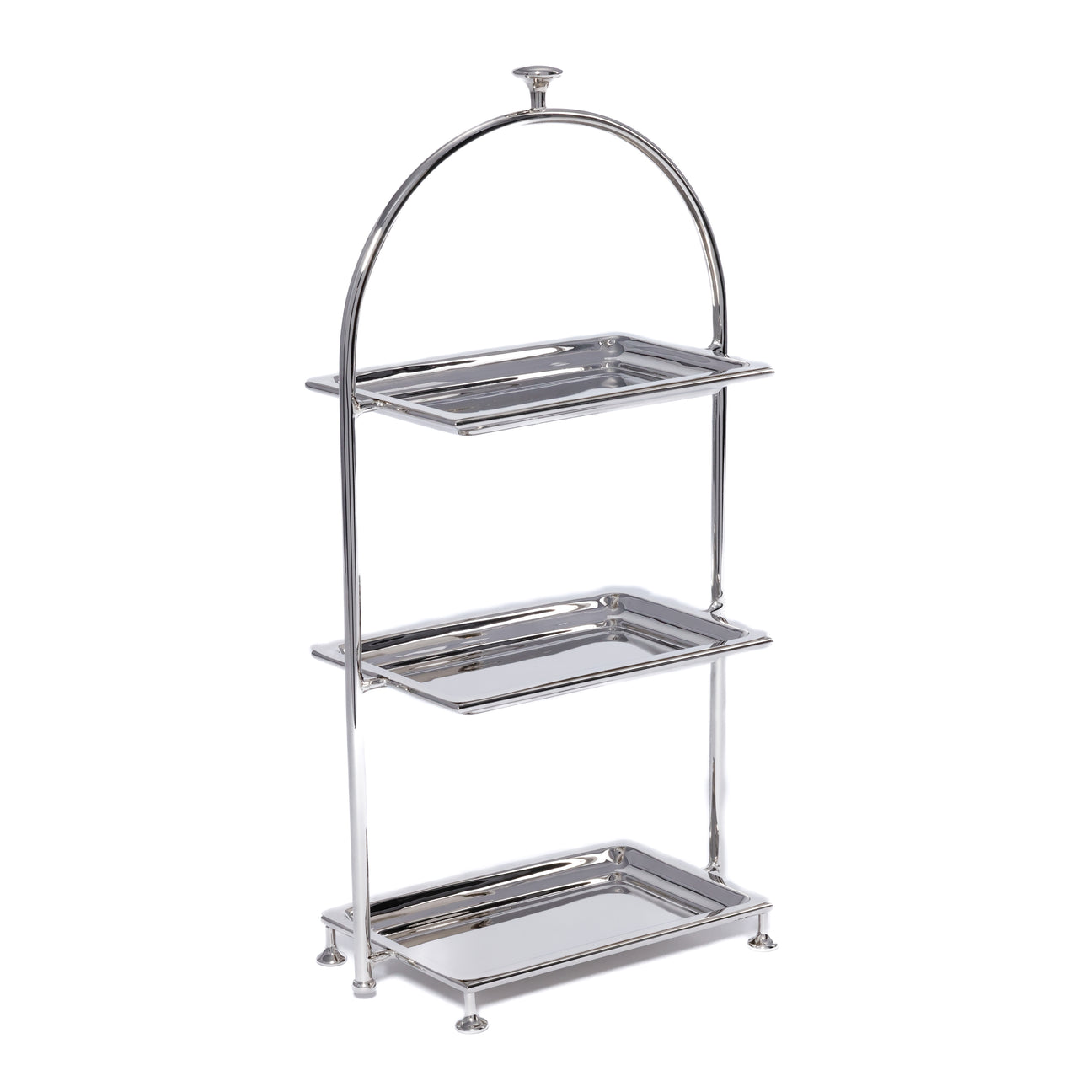 High Tea 3-Tier Stand - Polished Nickel - CARLYLE AVENUE