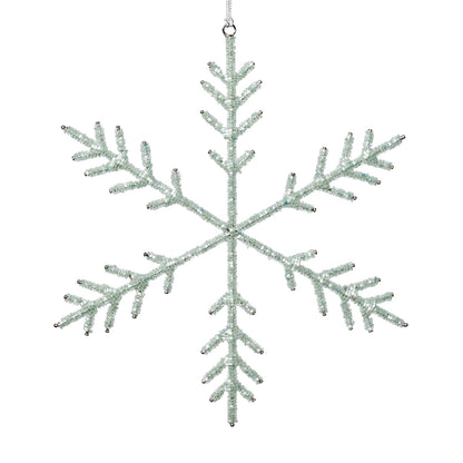 Beaded Snowflake Ornament - Green