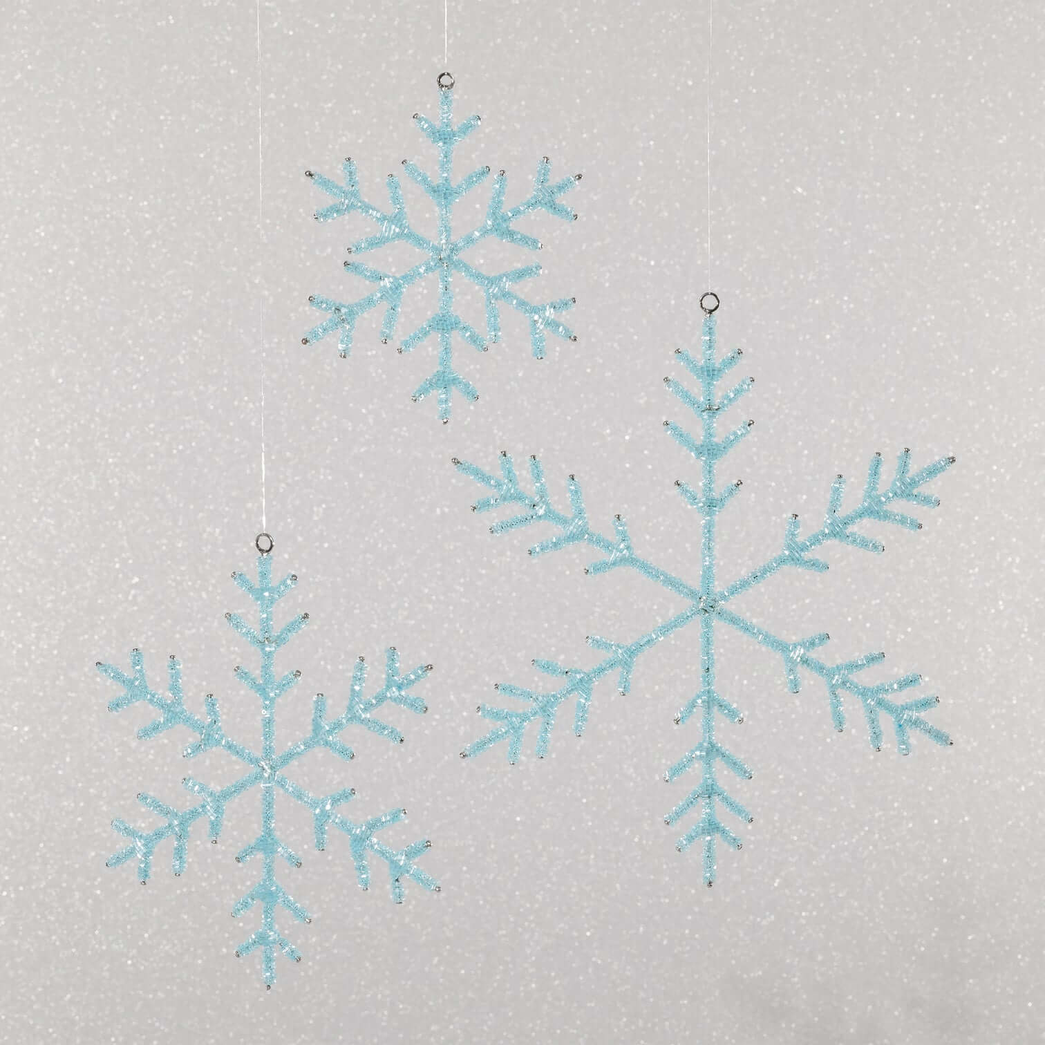 Blue Beaded Snowflake Ornament
