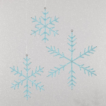 Beaded Snowflake Ornament - Blue