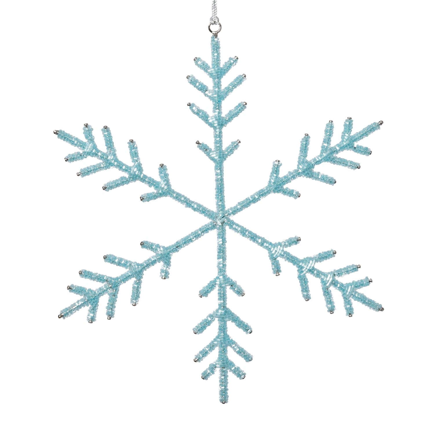 Blue Beaded Snowflake Ornament