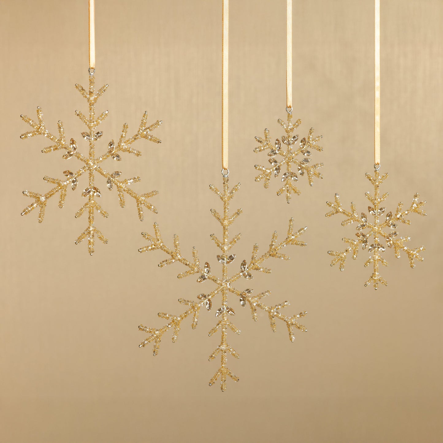 Beaded Snowflake Ornament - Set of 6