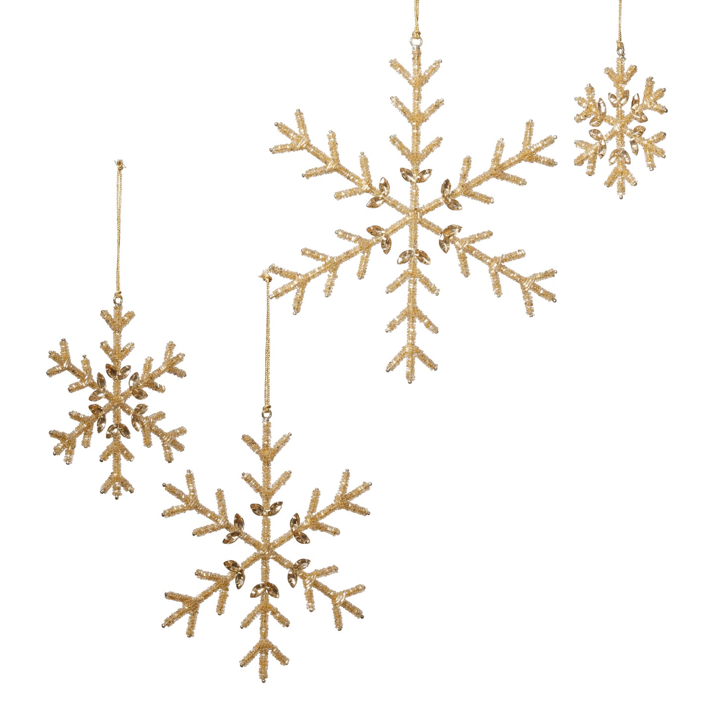 Beaded Snowflake Ornament - Set of 6