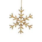 Golden Beaded Snowflake Ornament, 6" - CARLYLE AVENUE