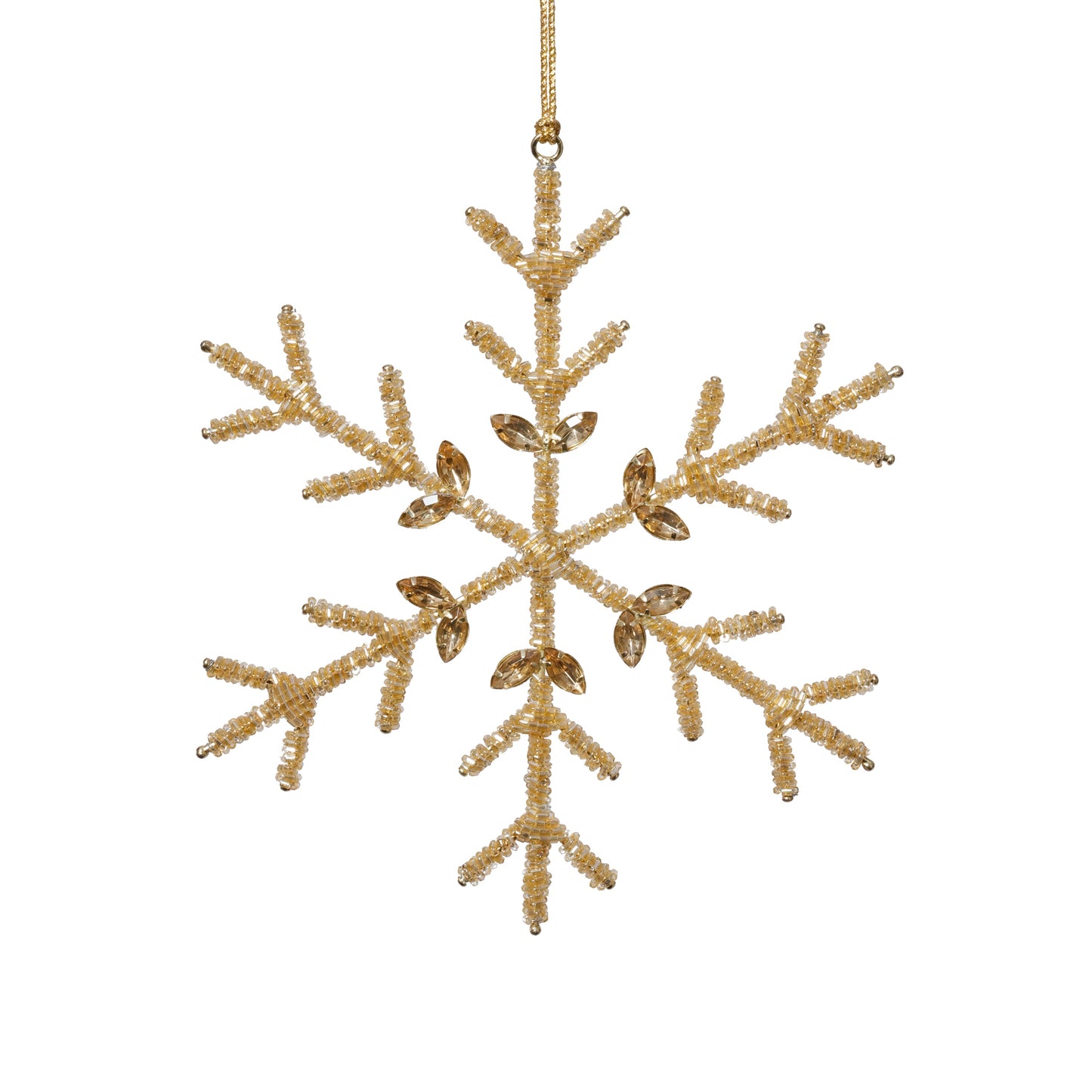 Beaded Snowflake Ornament - Set of 6