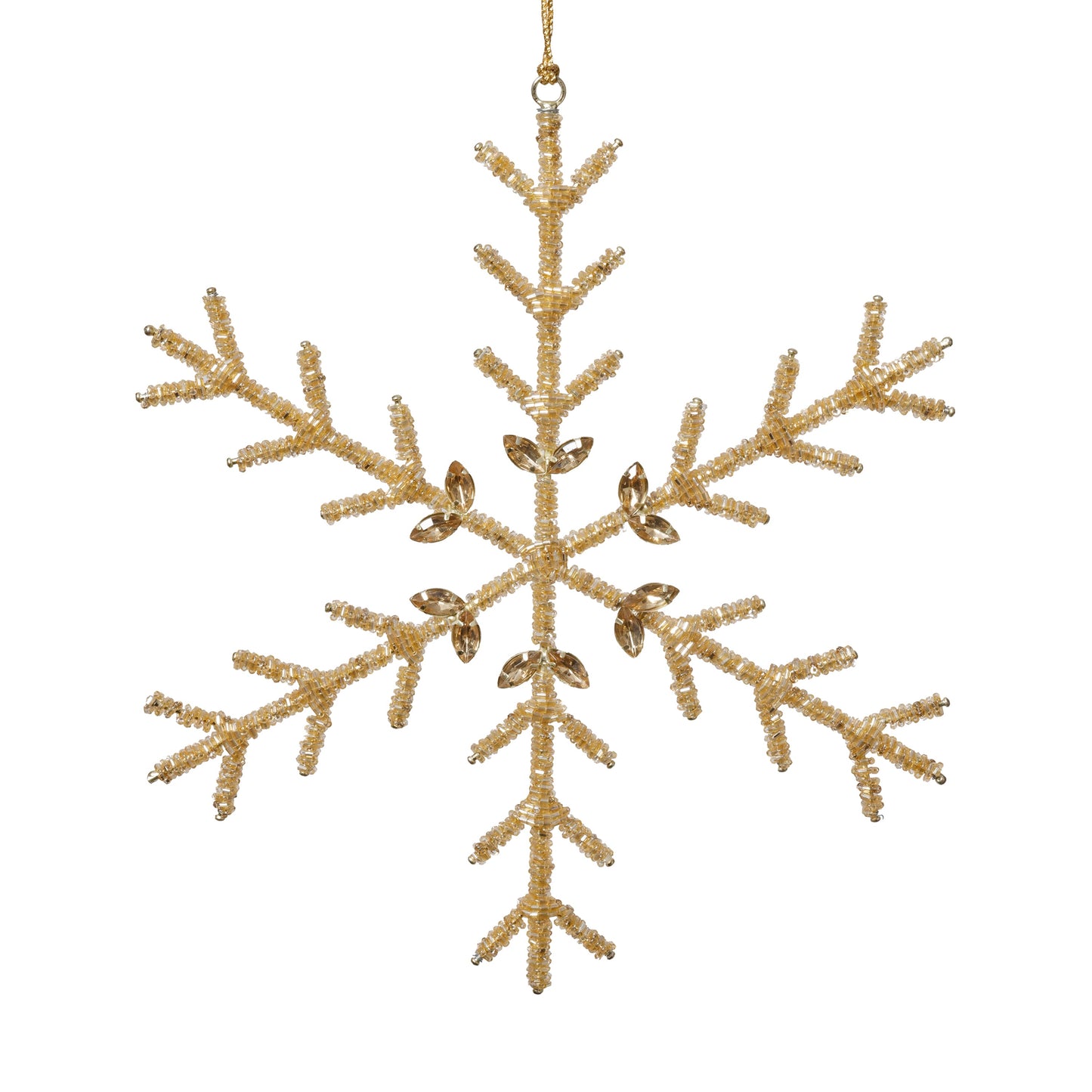 Beaded Snowflake Ornament - Set of 6