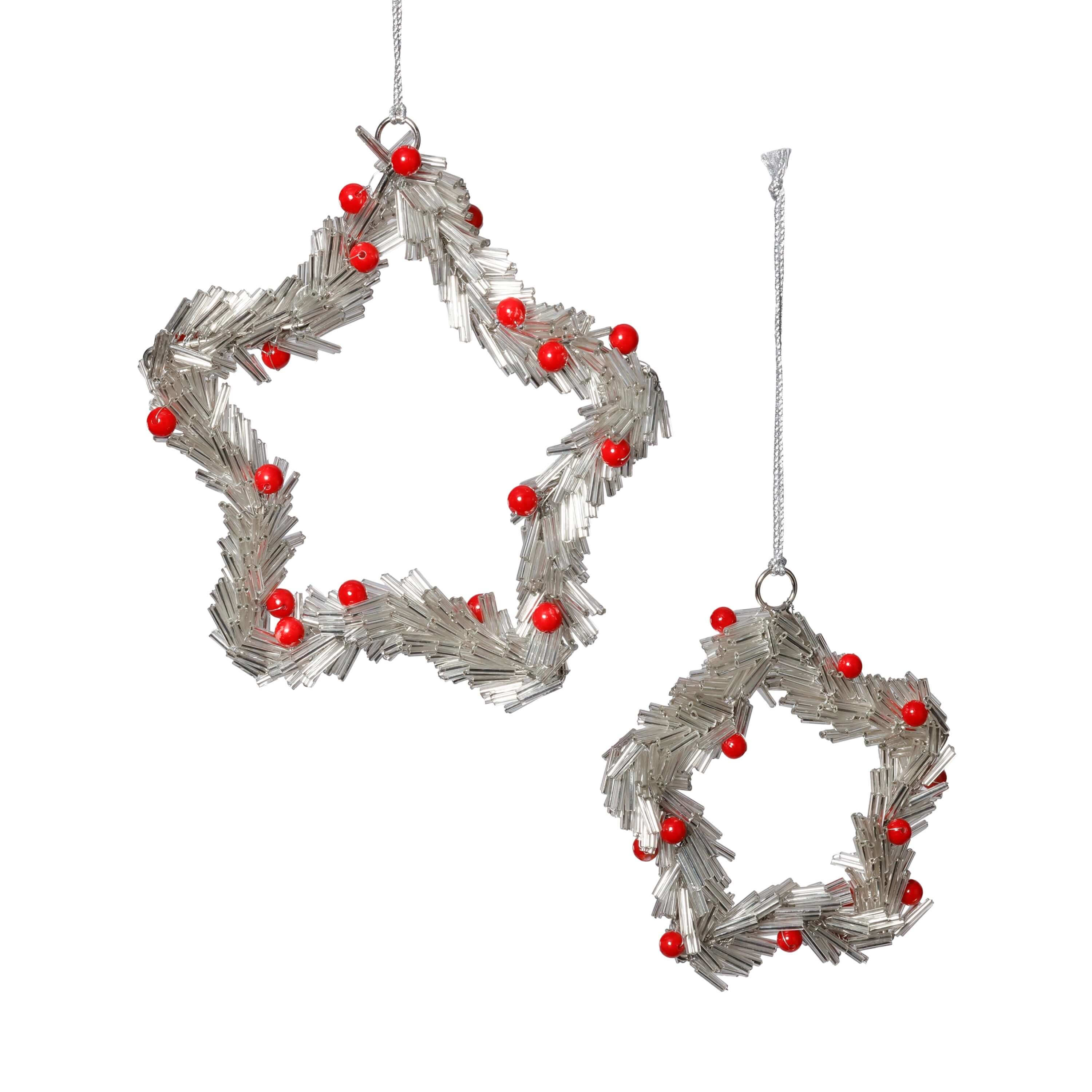 Beaded Star Ornament, Set of 12