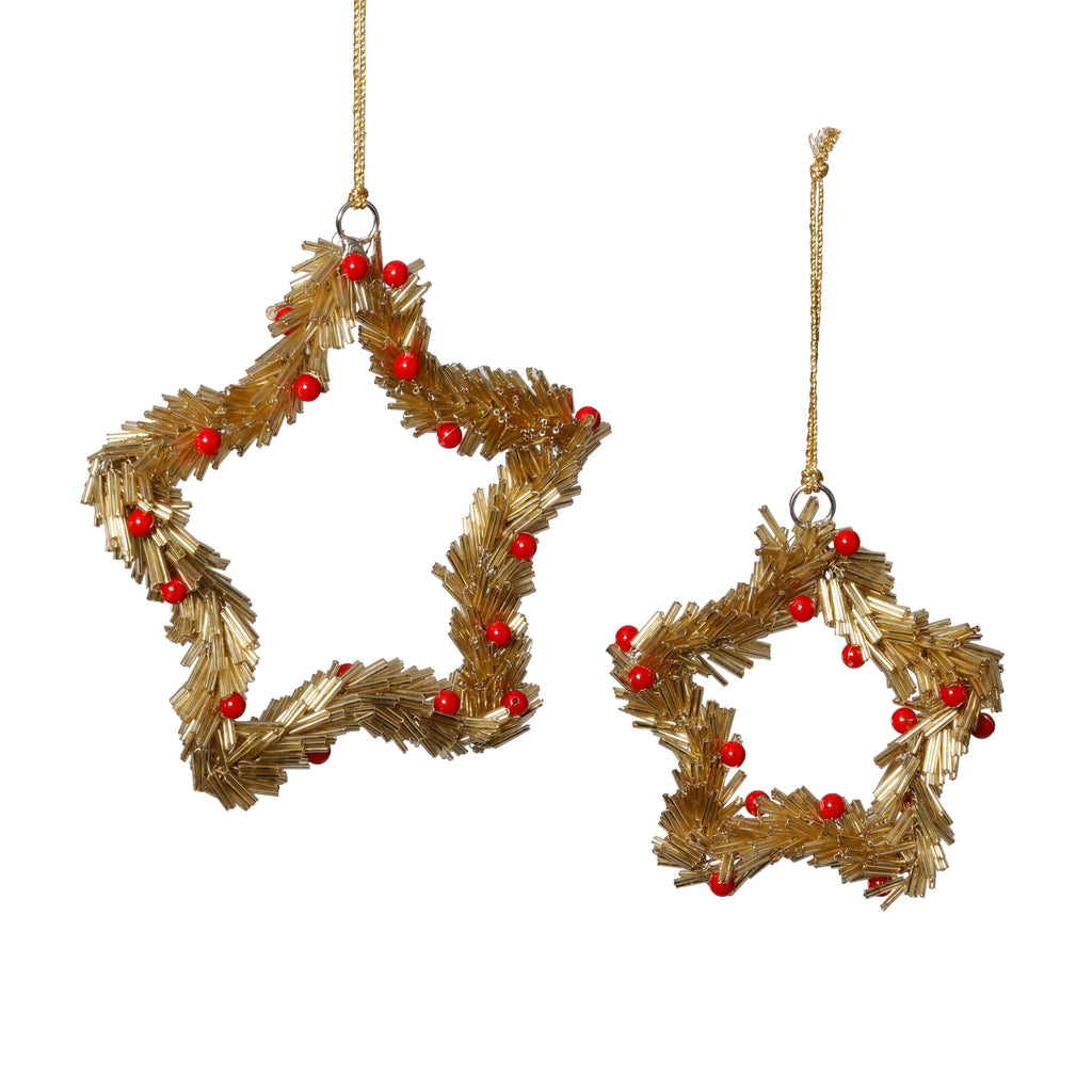 Beaded Star Ornament, Set of 12