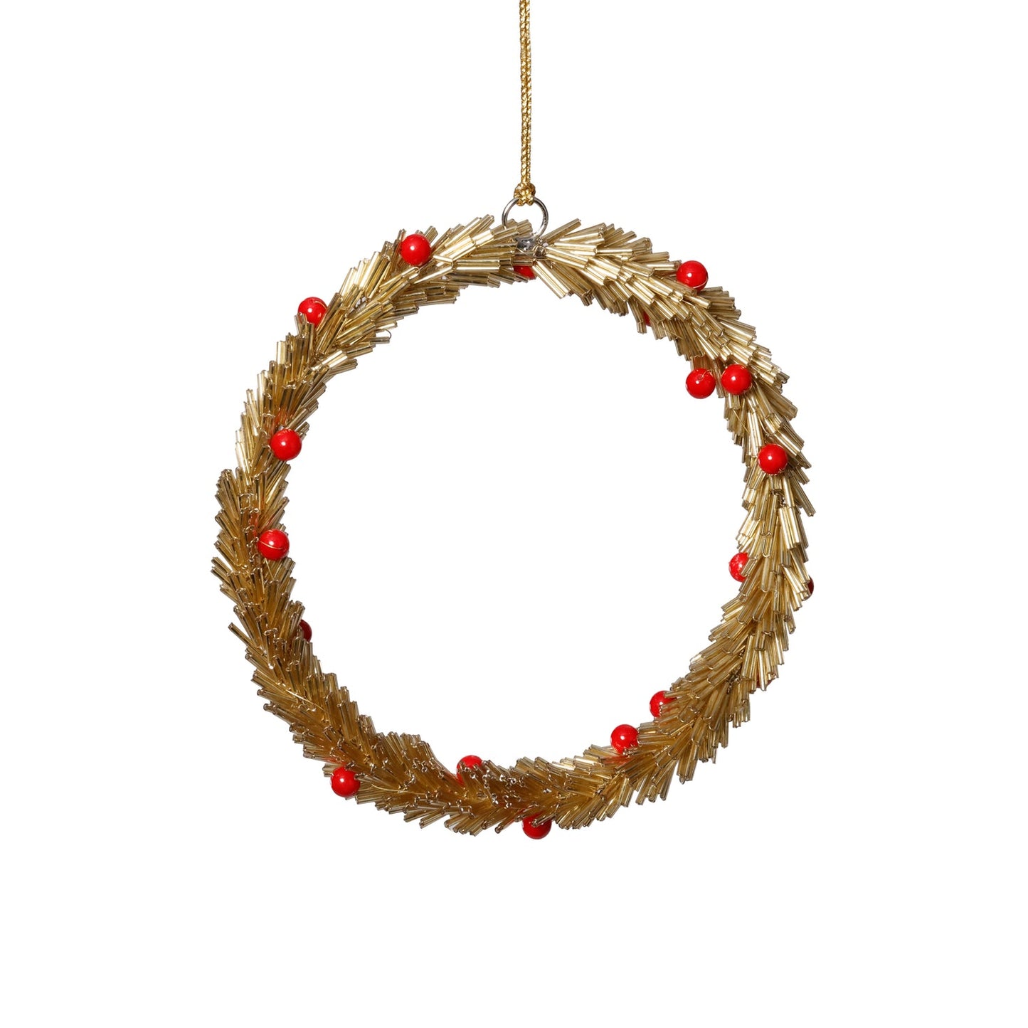 Beaded Wreath Ornament – Set of 6