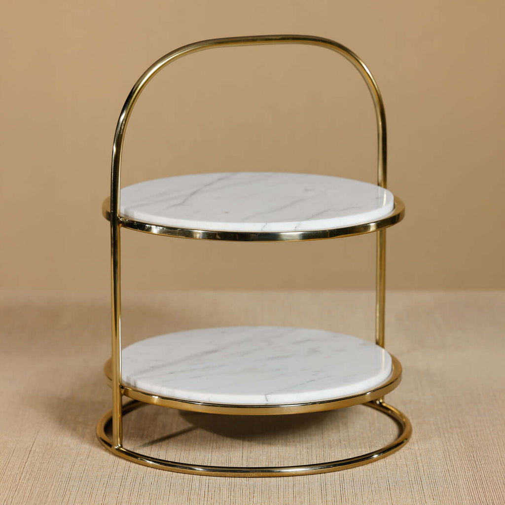 Marble & Gold Cake Stand - Tray by Carlyle Avenue