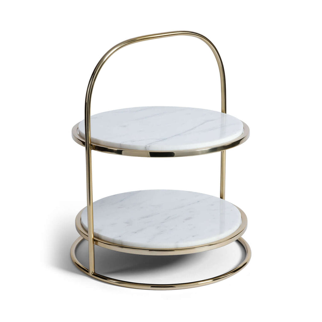 Marble & Gold Cake Stand - Tray by Carlyle Avenue